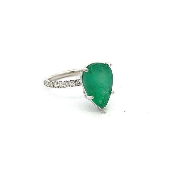 Natural Emerald Diamond Ring 6.5 14k WG 4.62 TCW Certified $4,950 310549 - Picture 6 of 15